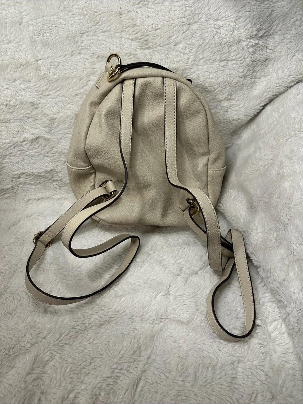 Tommy Hilfiger Cream Mini Backpack with Gold TH Logo